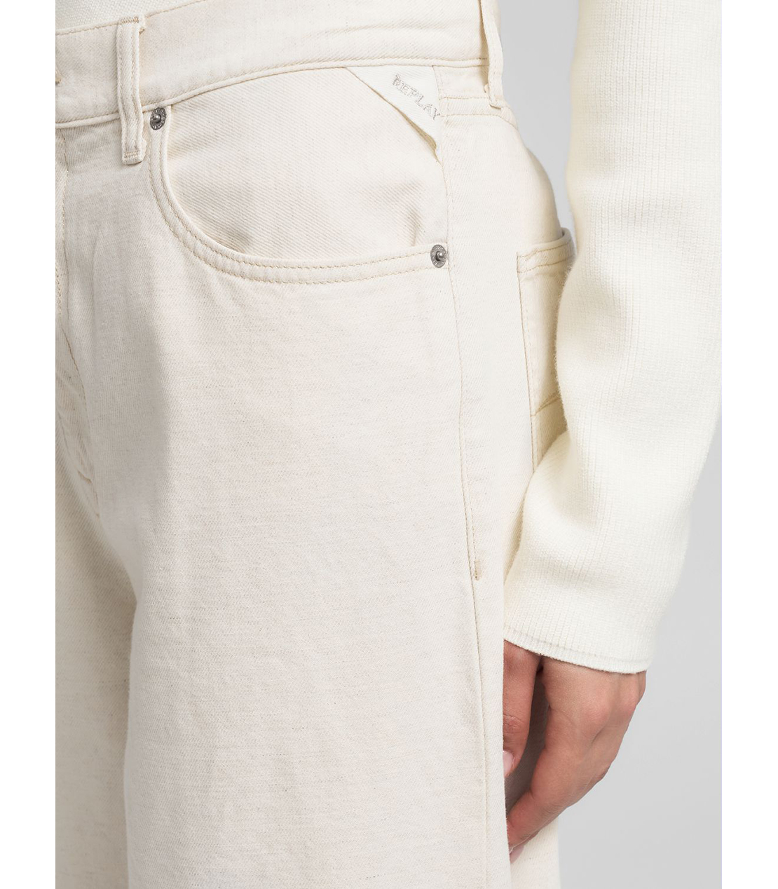 ワイドレッグNALAJAコットンヘンプブルデニム 詳細画像 アイボリー 5